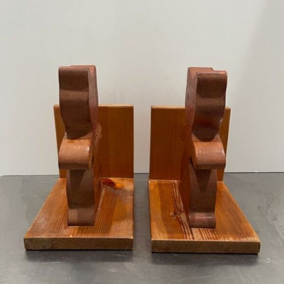 VTG Cat Bookends Wood Painted HAND CRAFTED PRODUCT - Picture 4 of 9